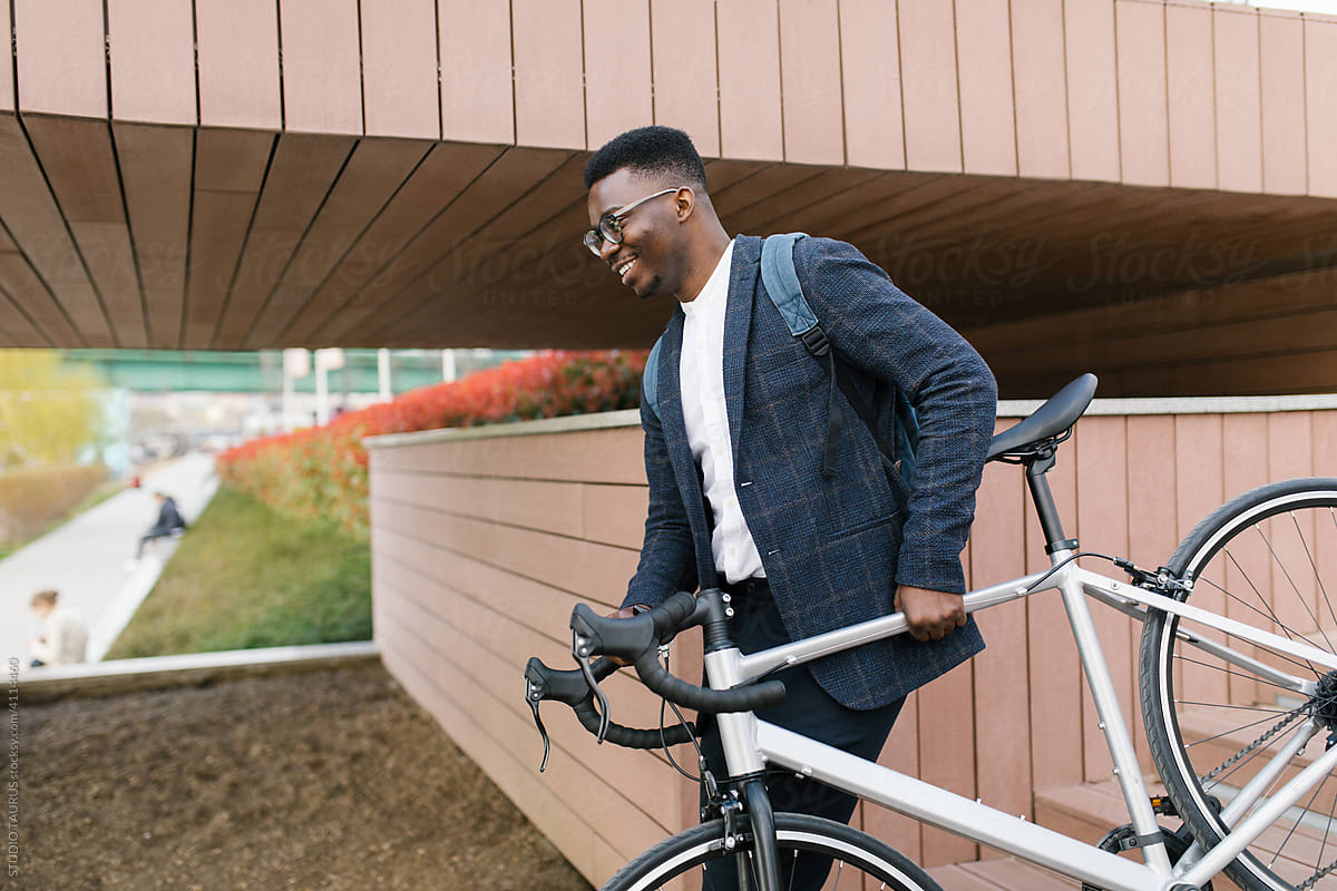 Afro-American With A Bicycle