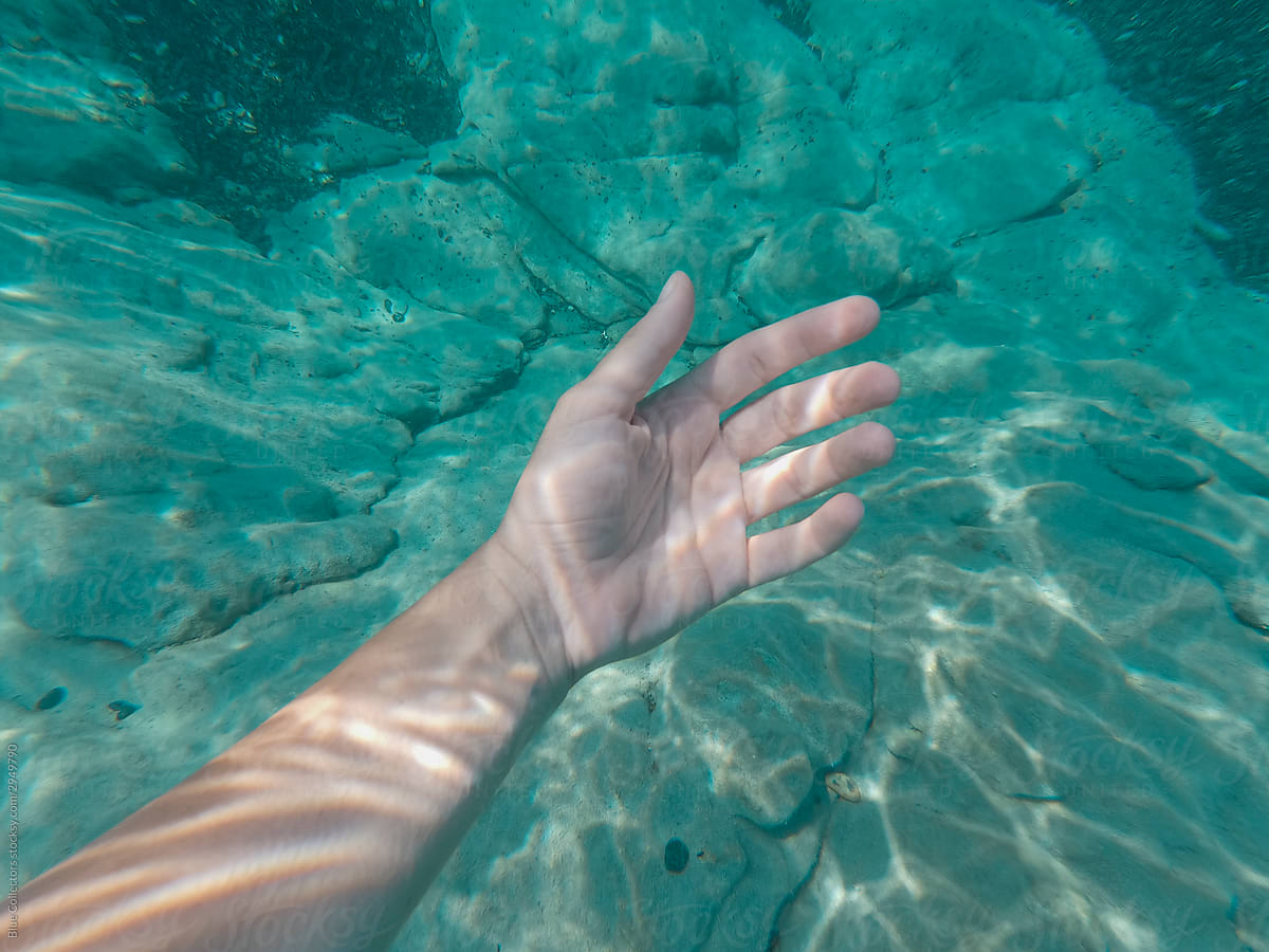 Hand underwater