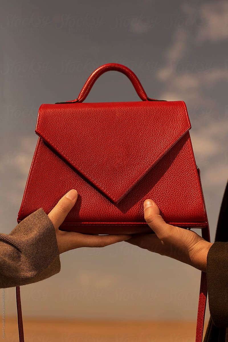 Classic red handbag
