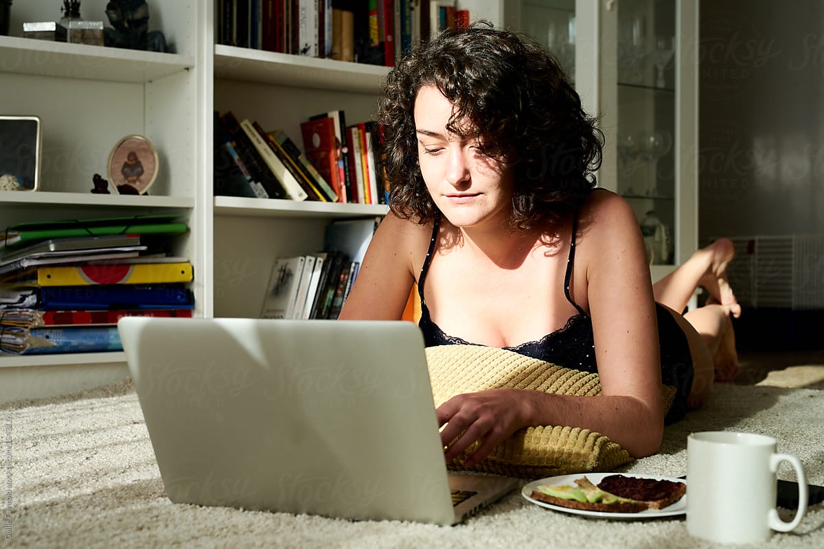 Woman Using Laptop By Stocksy Contributor Guille Faingold Stocksy 7962