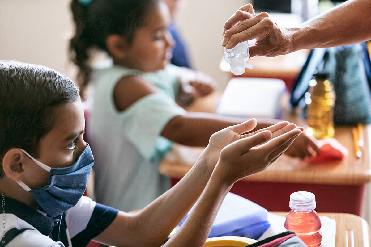 School: Teacher Gives Hand Sanitizer To Students Before Lunch
