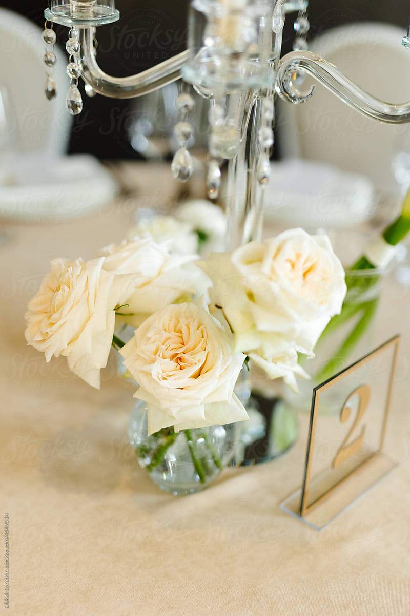 Floral reception table decor