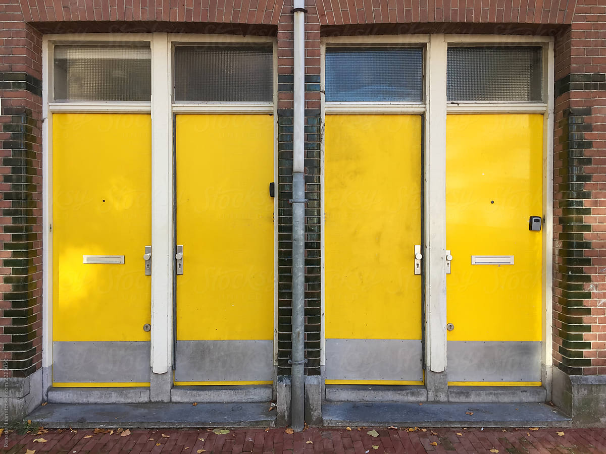4 yellow doors