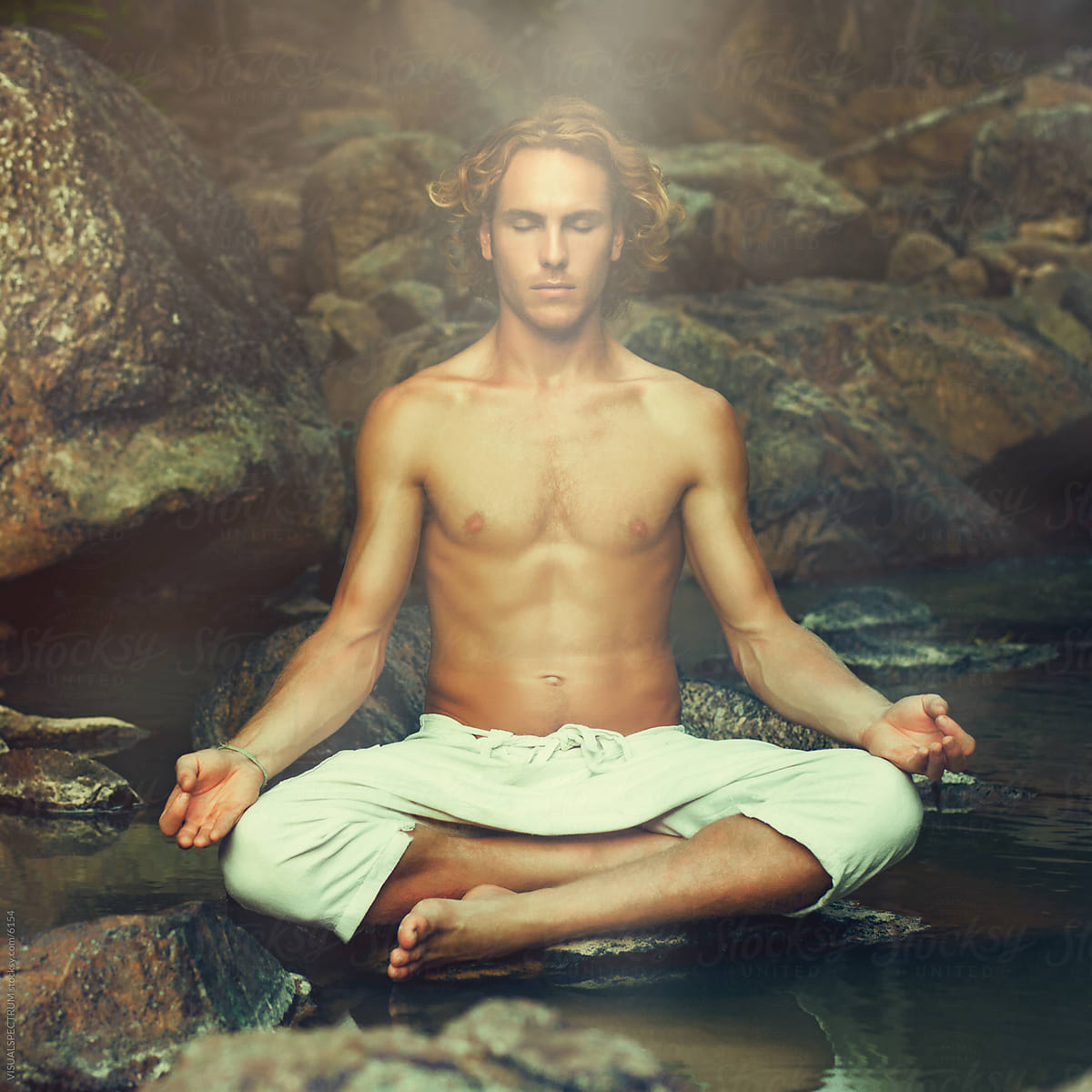 Young Handsome Man in Meditation