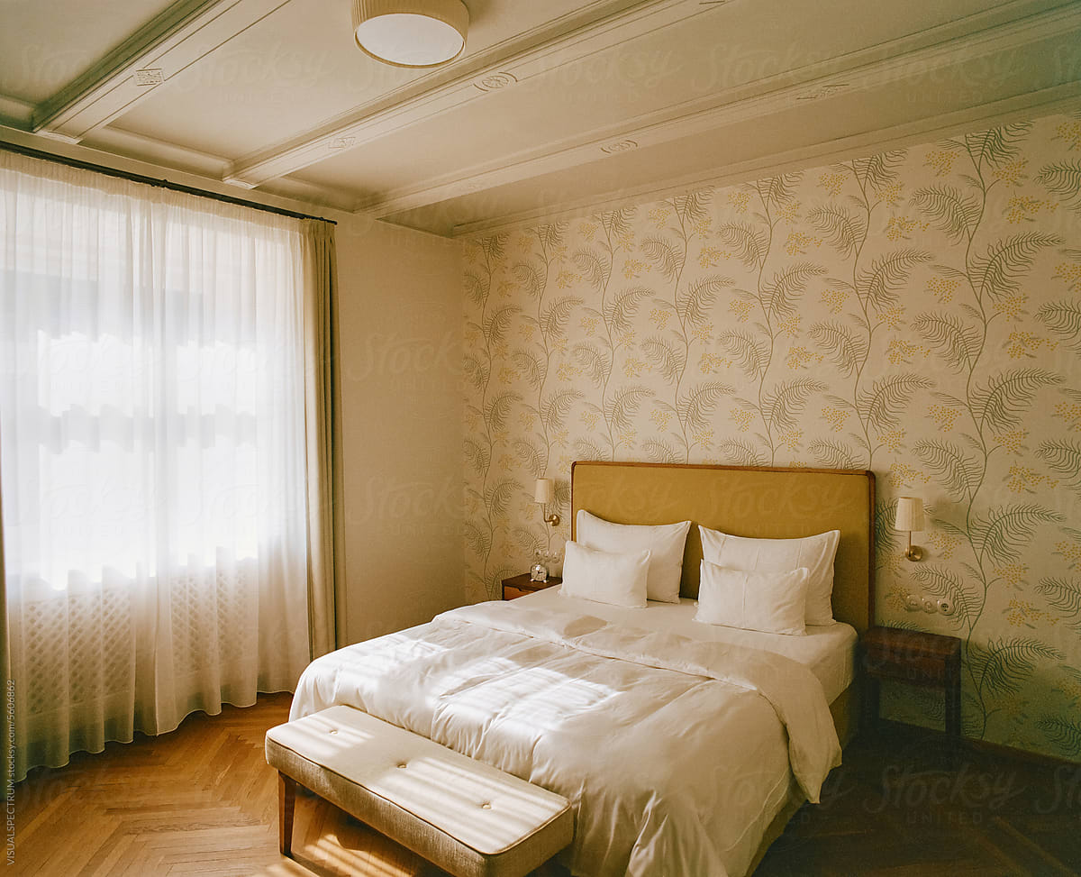 Warm Summer Sunlight in Classy Vintage Bedroom