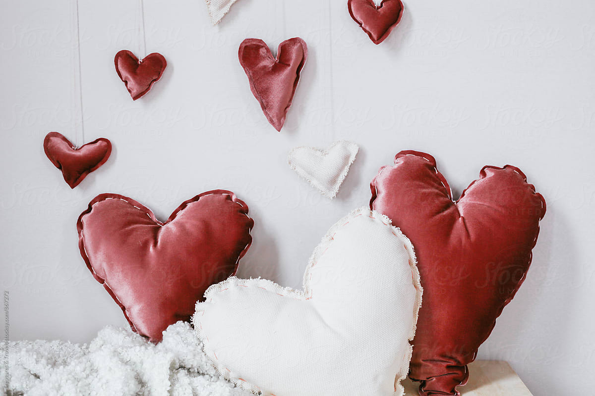 Valentine heart pillows
