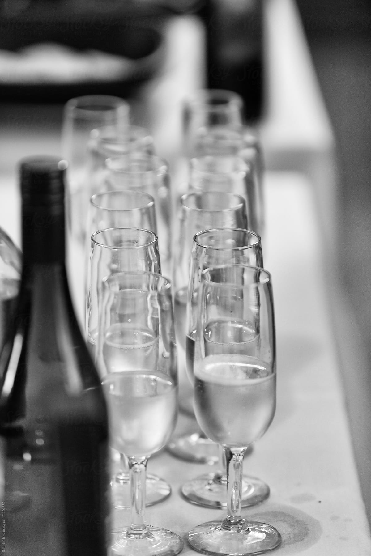 Shower: Row Of Champagne Glasses
