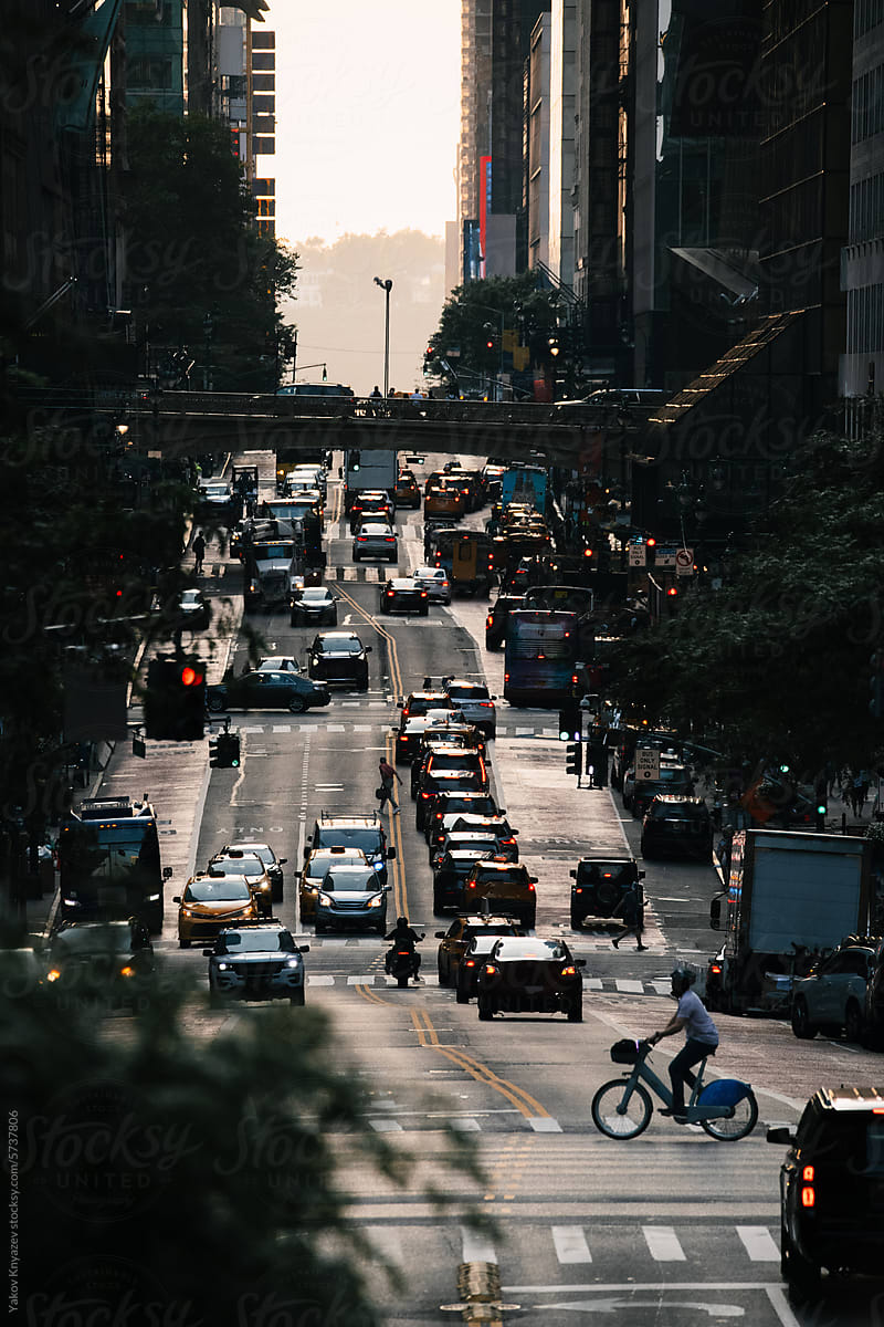 Hectic street of New York City