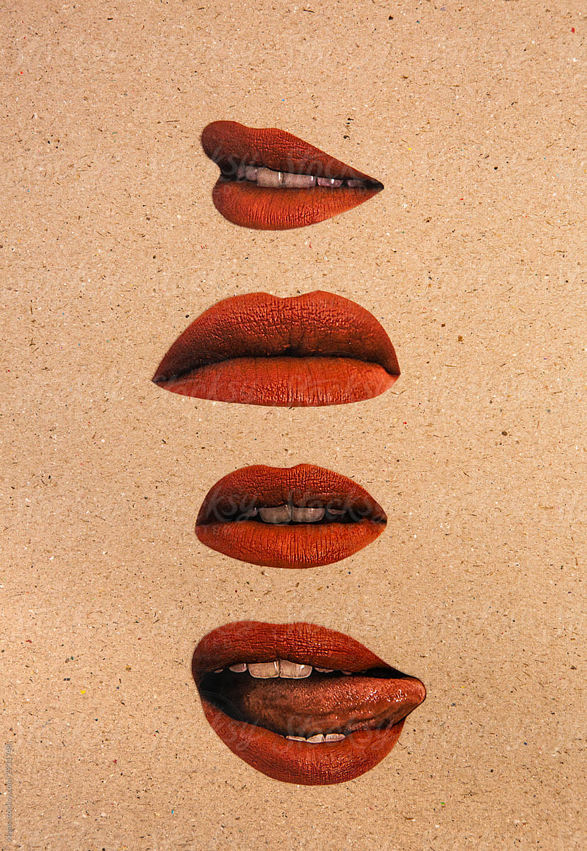 Abstract lip collage