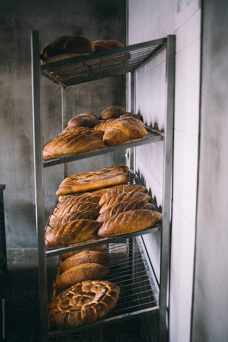 Bread On A Bakery Shelf By Lumina Stocksy United