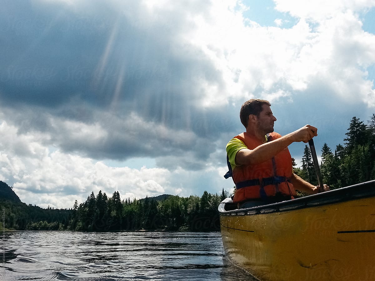 Man on a Kayak in Canada