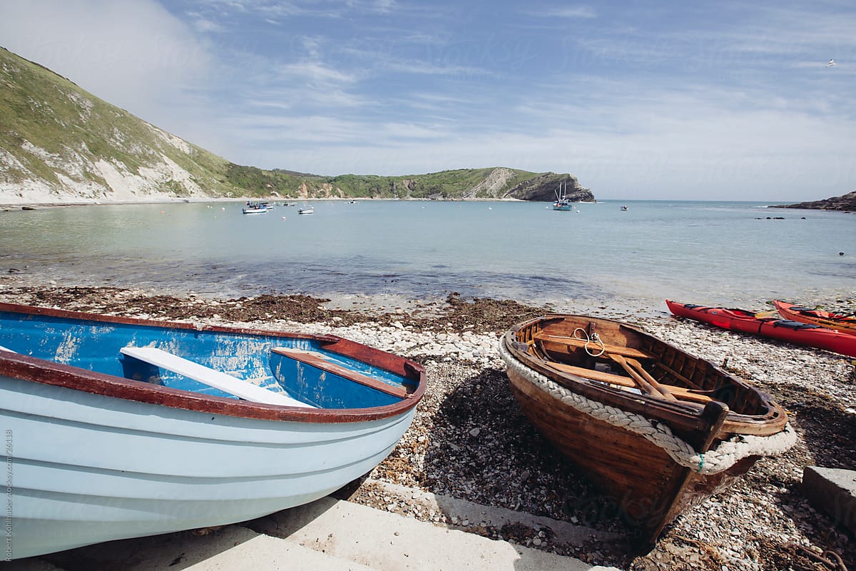 Boats on the beach in england