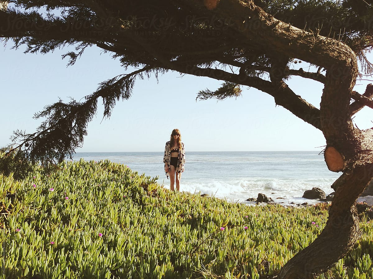 Beach Woman Framed With Nature Del Colaborador De Stocksy Kevin Russ Stocksy