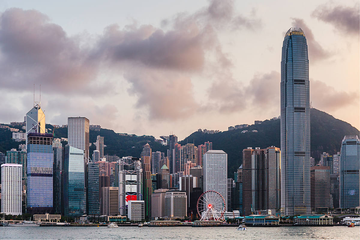The Hong Kong Skyline at Sunset