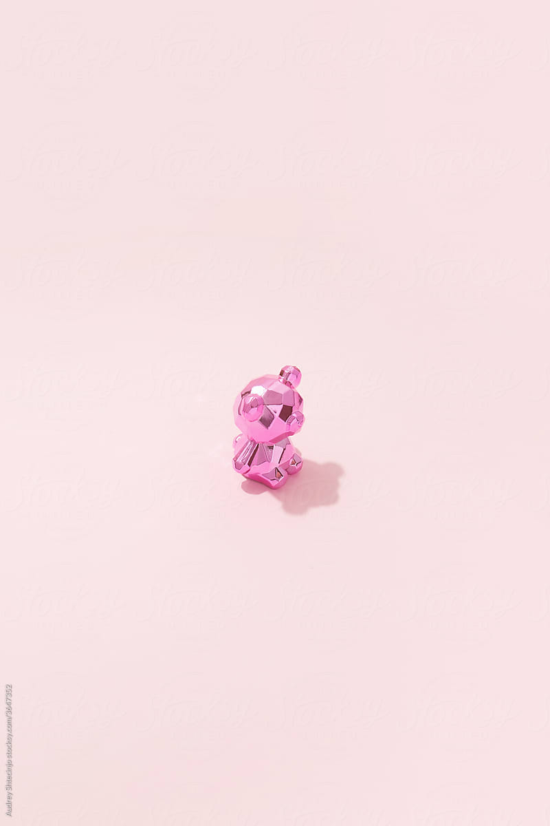 Chrome pink teddy bear toy