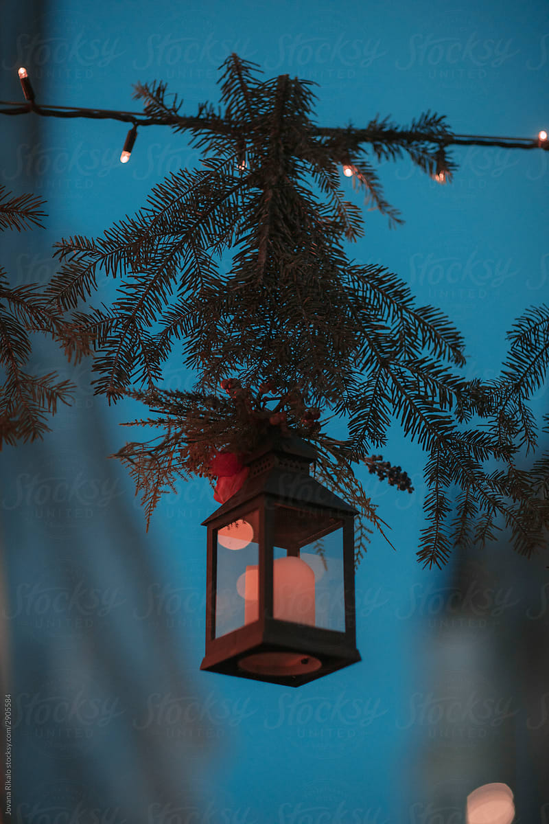 Hanging lantern in night