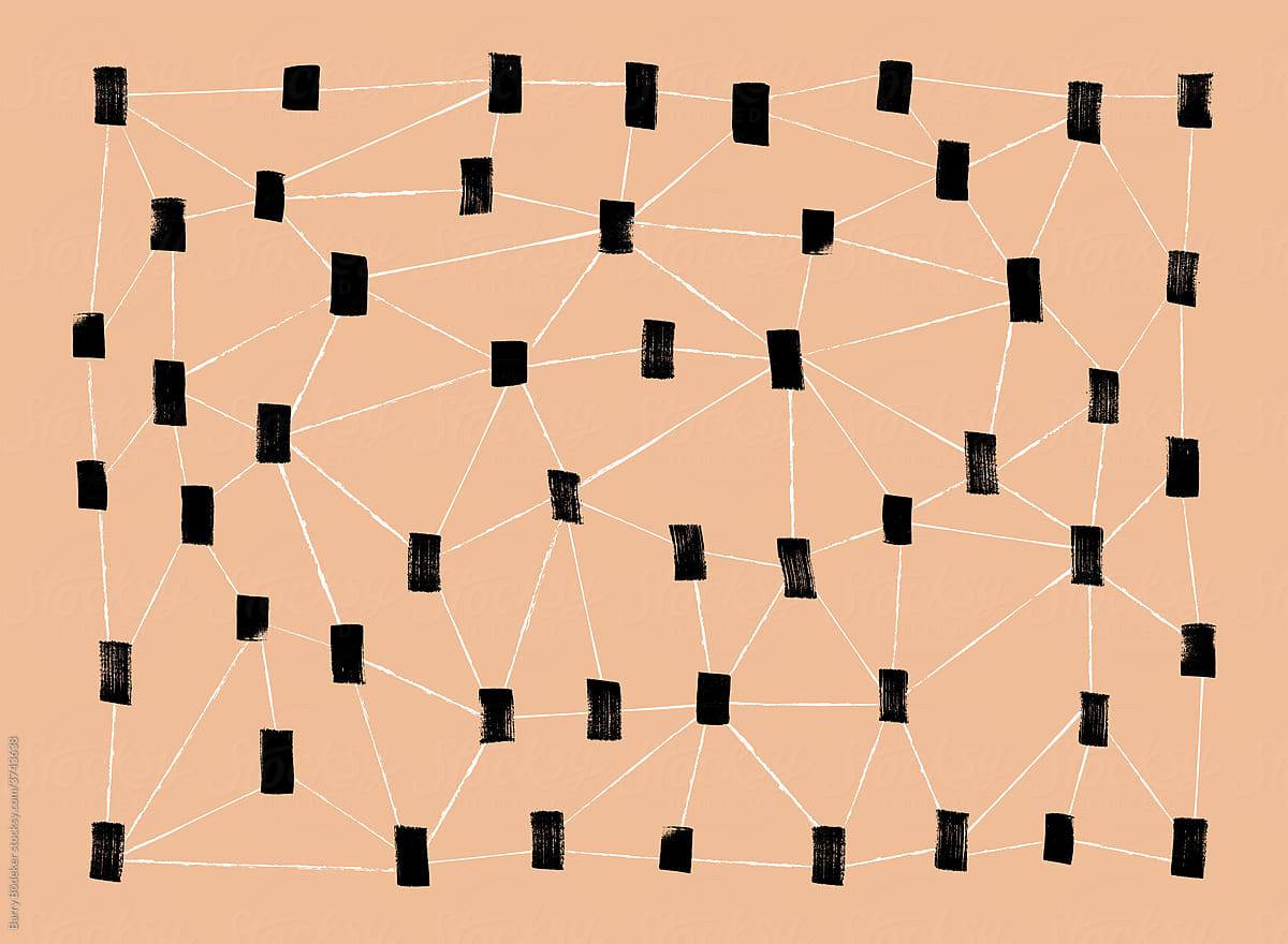 Linear network with brush strokes as nodes
