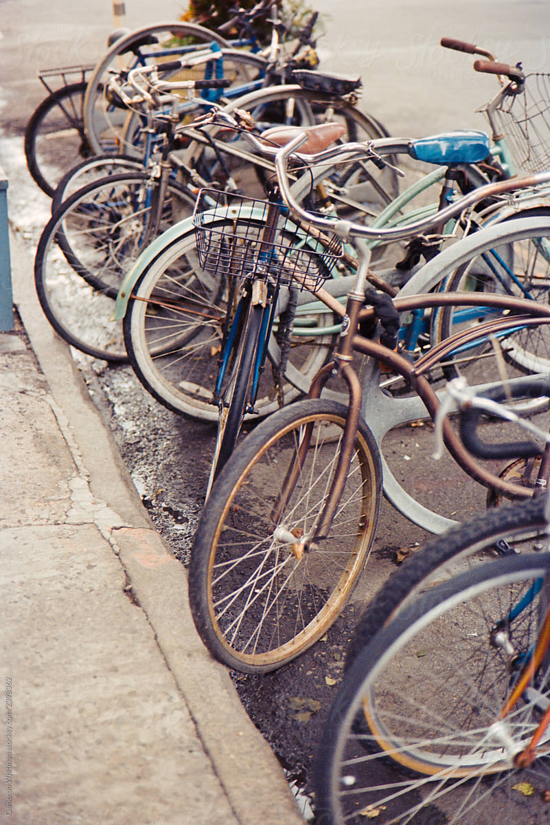 Group of vintage bicycles