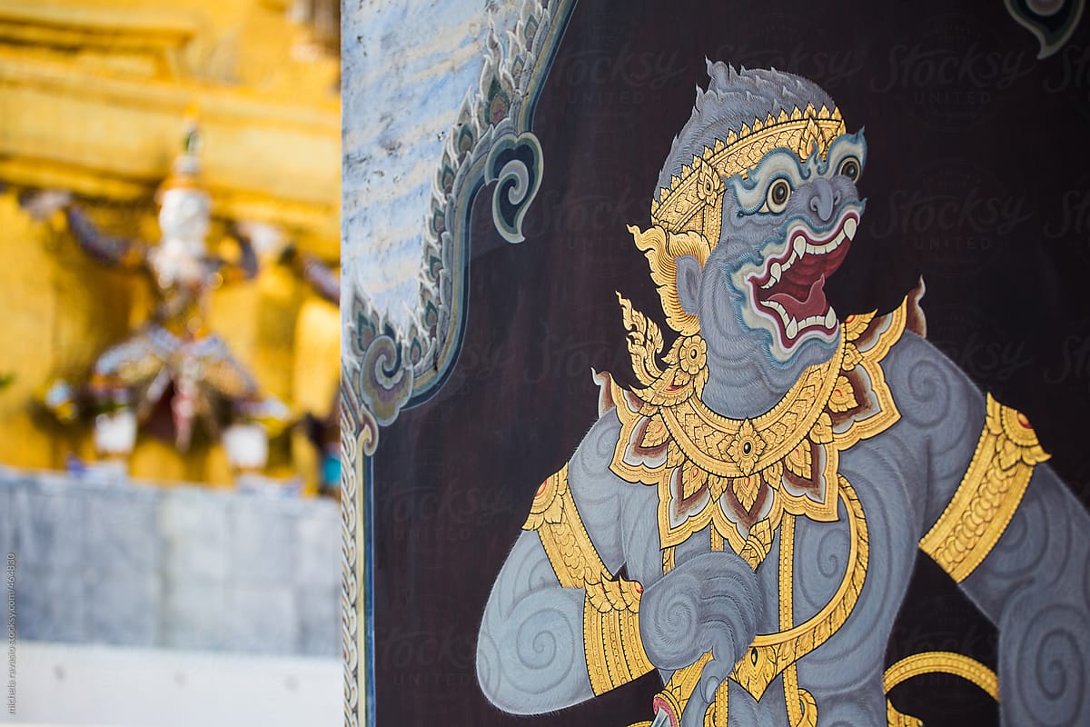 Temple painting in Grand Palace, Bangkok, Thailand