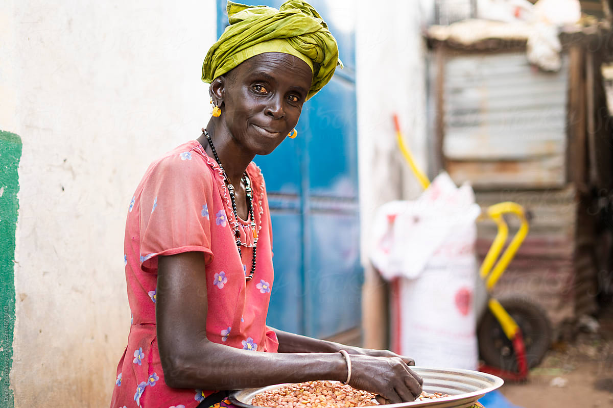 African woman at local market