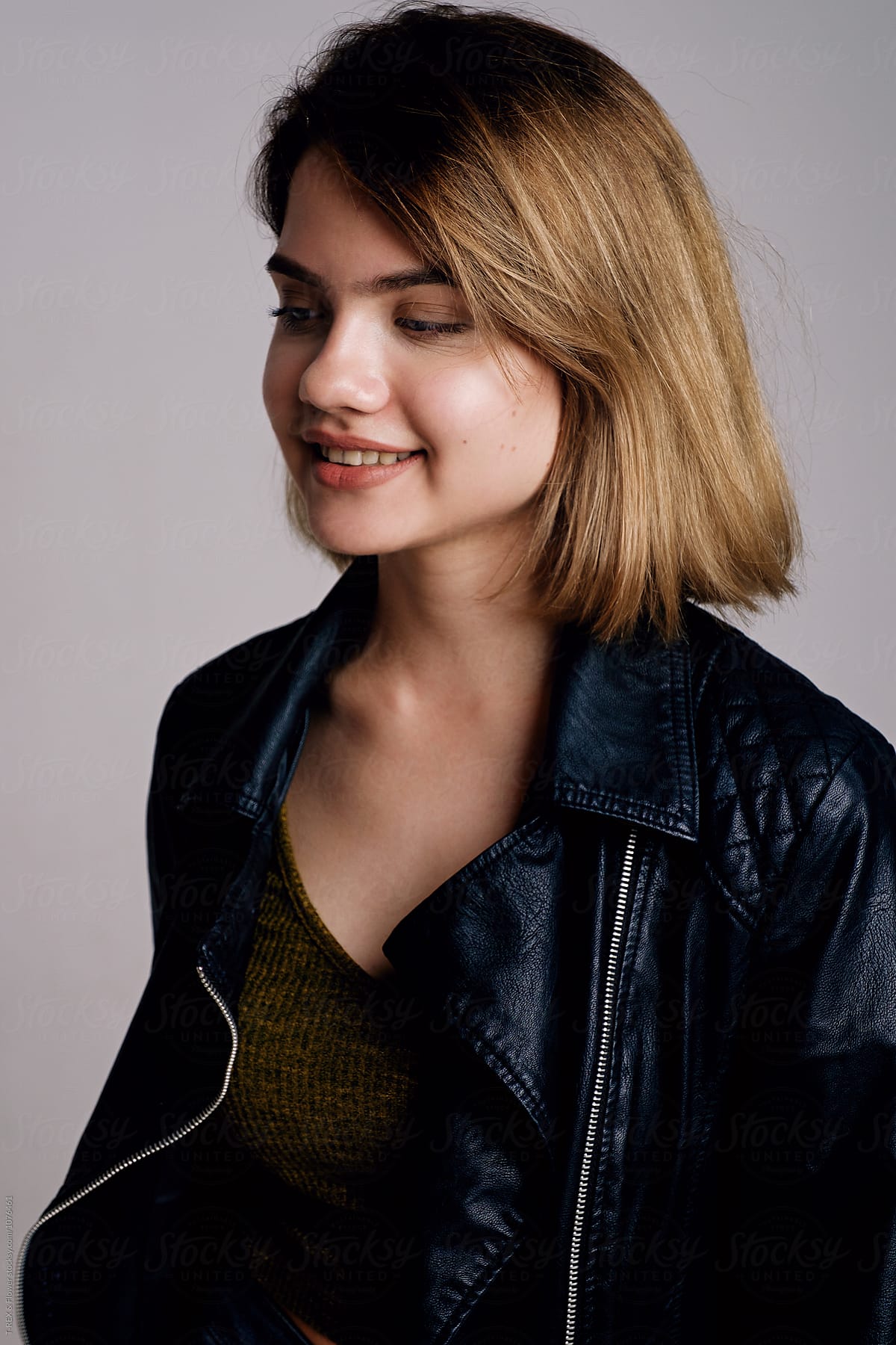 Beautiful Smiling Teen Girl In Leather Jacket By Stocksy Contributor Danil Nevsky Stocksy