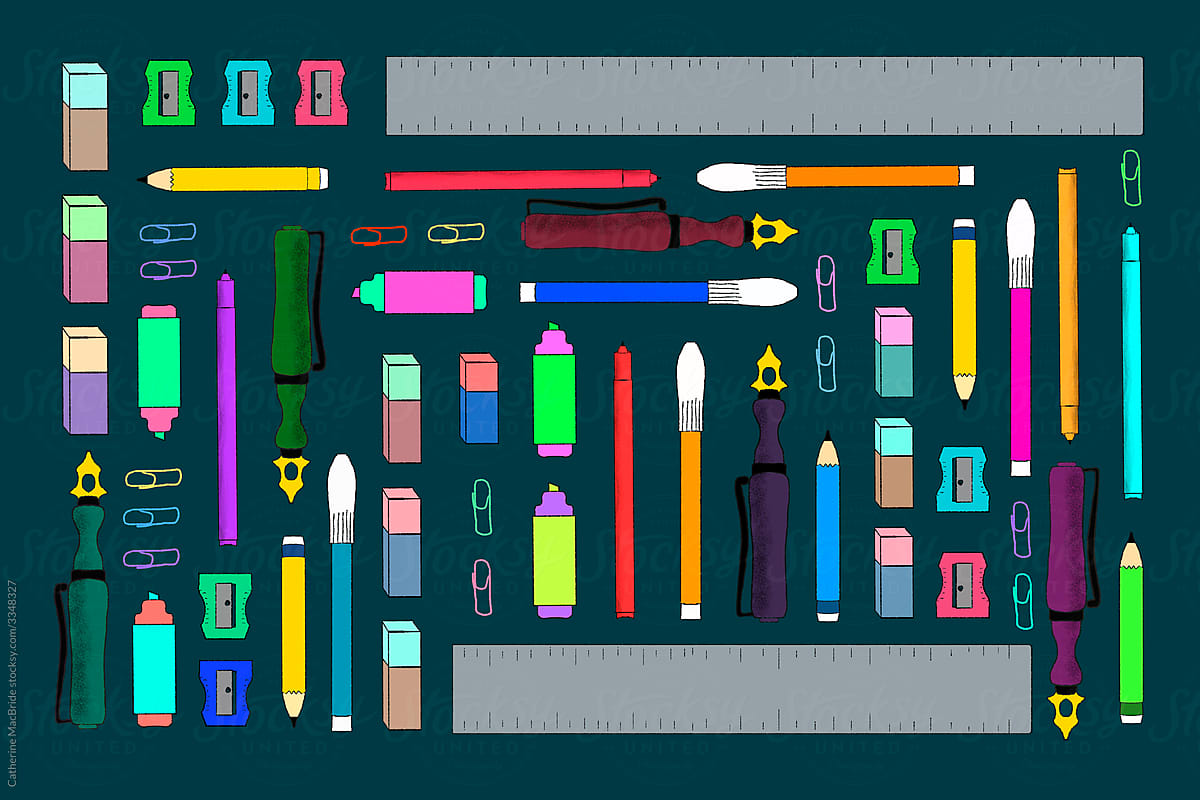 Colourful School Supplies