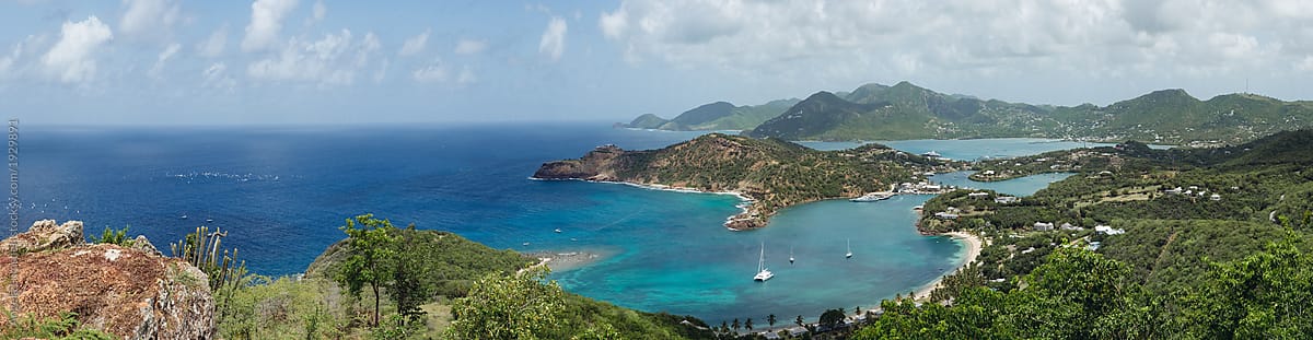 Panorama of English and Falmouth Harbours in Antigua