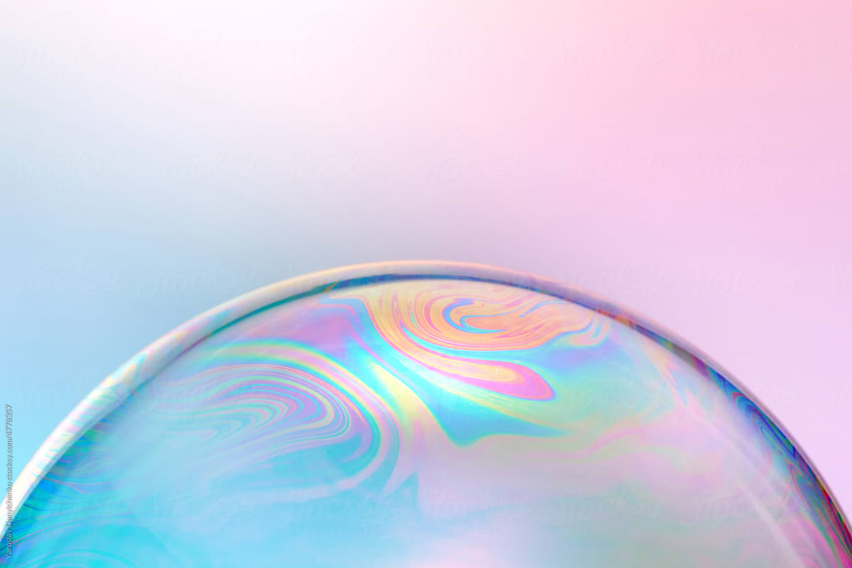 Soap bubble with rainbow pattern.