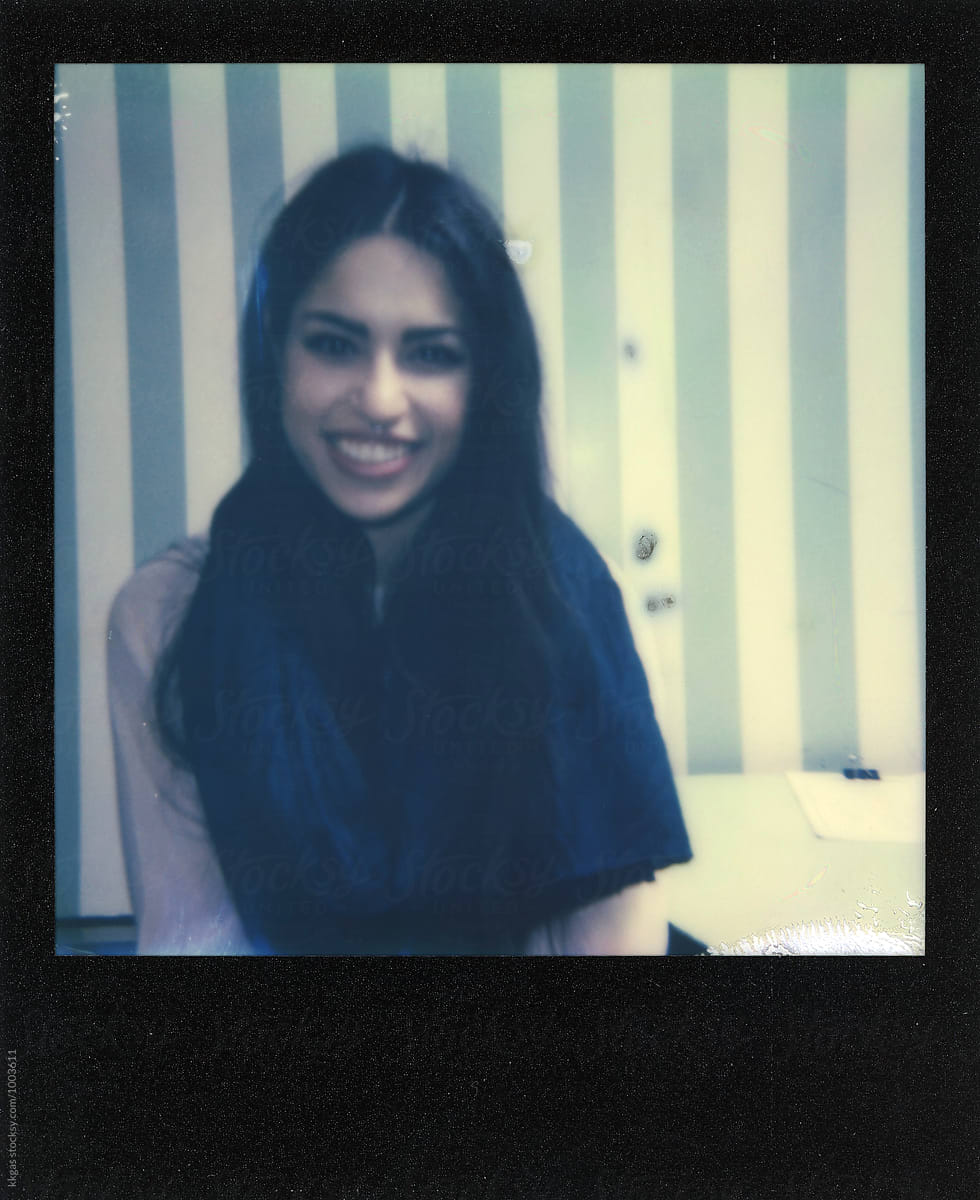 Polaroid of a beautiful persian woman