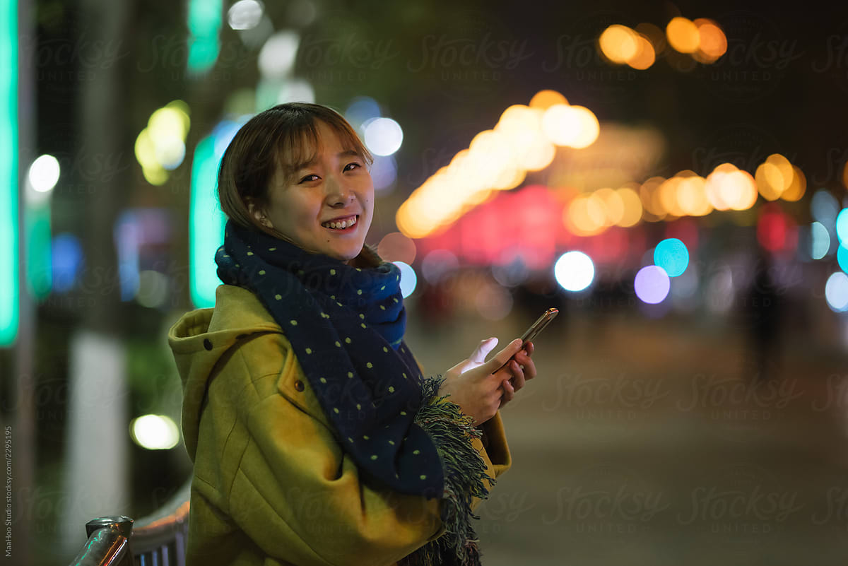 Young girl using smartphone