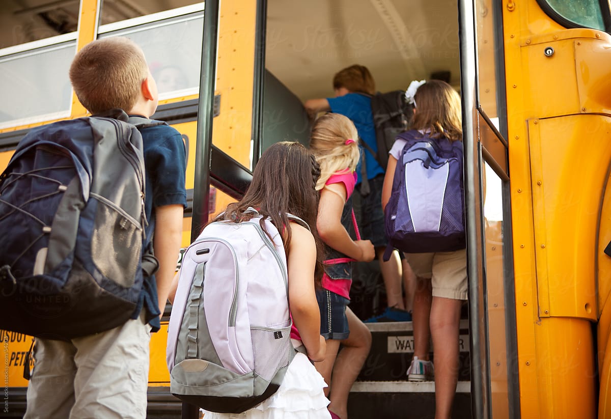 School Bus: Students Boarding the Bus
