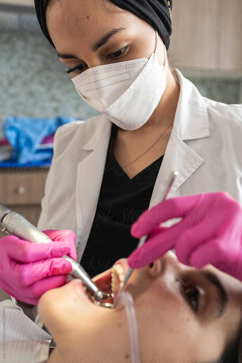 Patient at the dentist having a dental examination