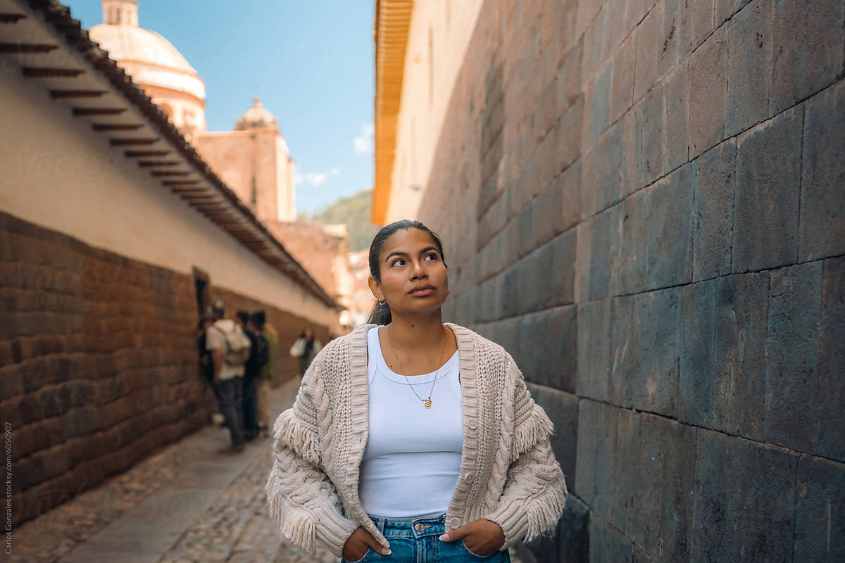 Traveler in Cusco Peru South America