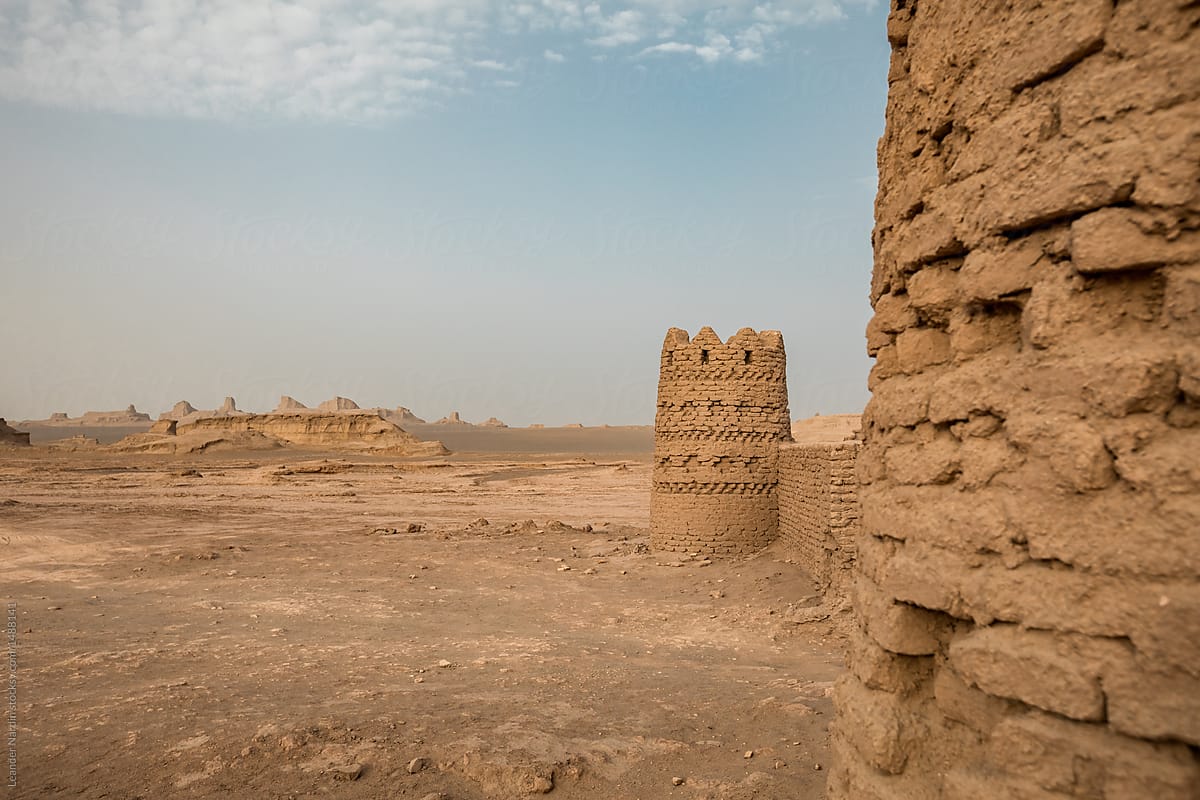 walls of former fort in persian desert