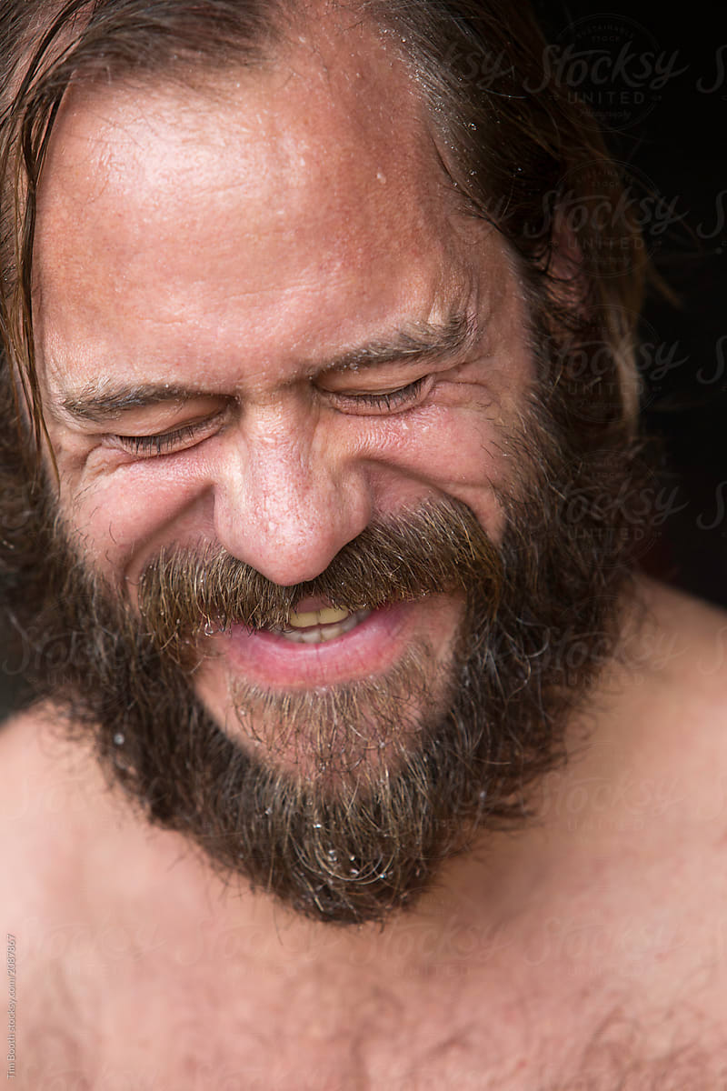 Laughing bearded man