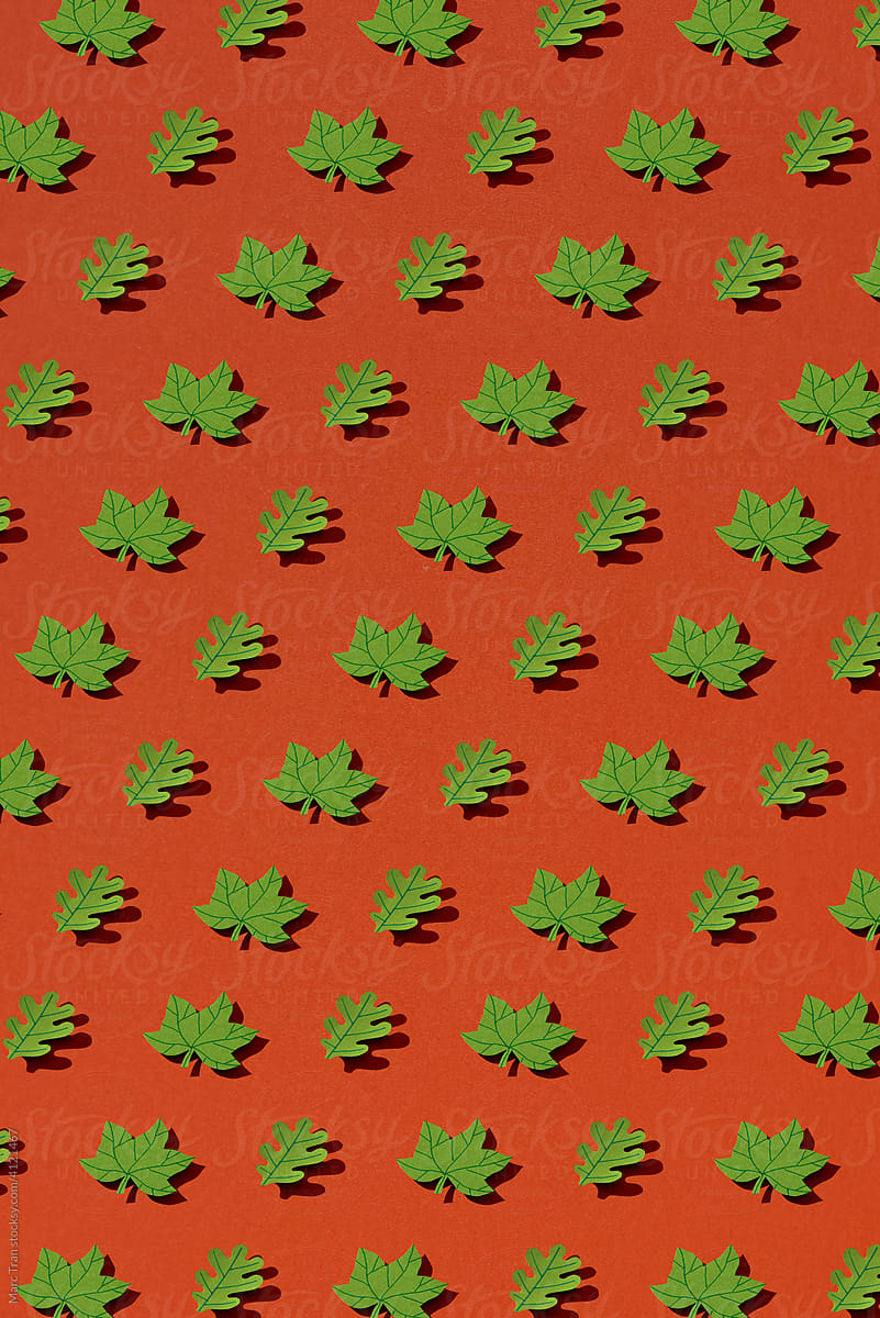 Falling leaves paper pattern, seamless repeat