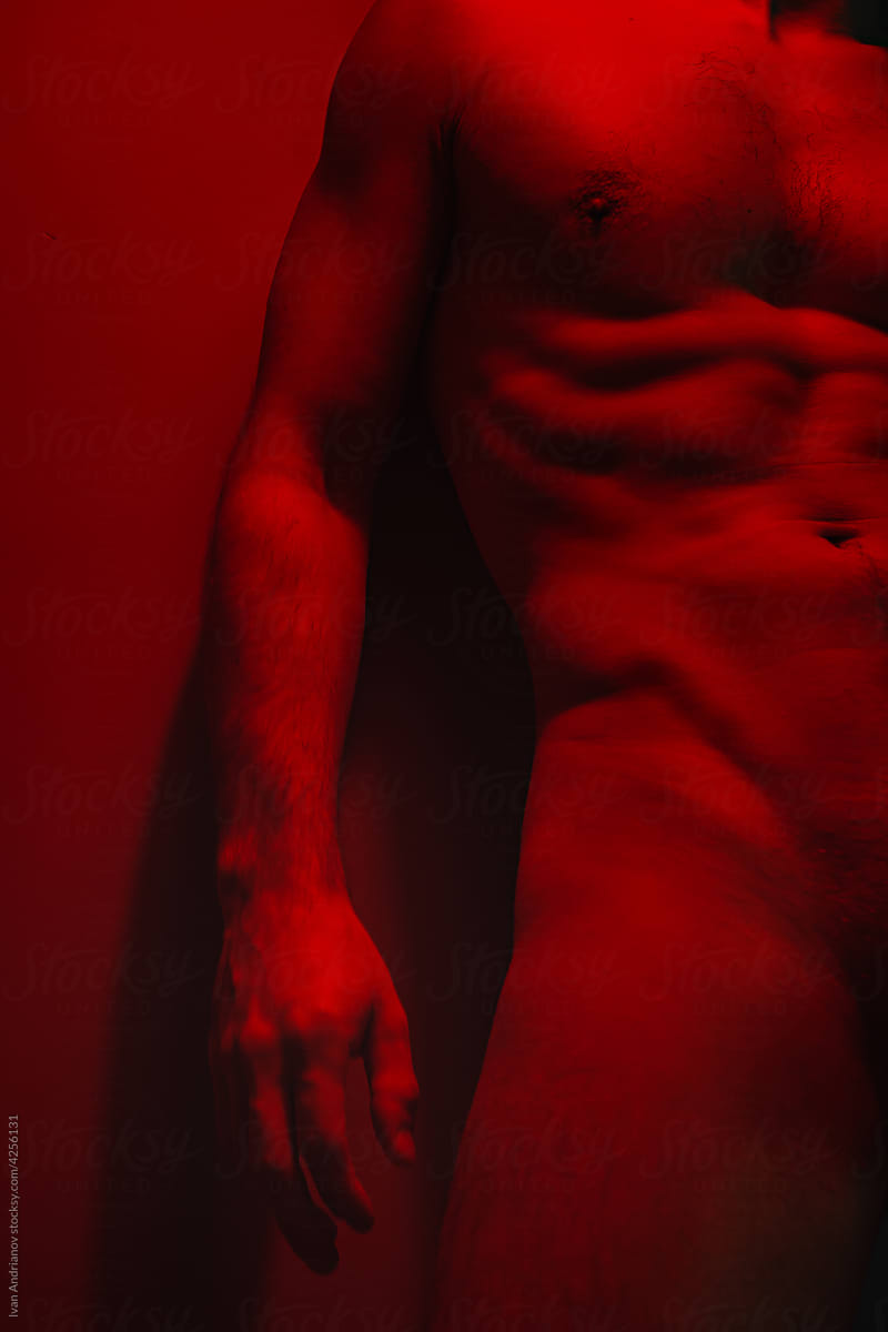 Aggressive Red Man\'s Sexual Body Portrait
