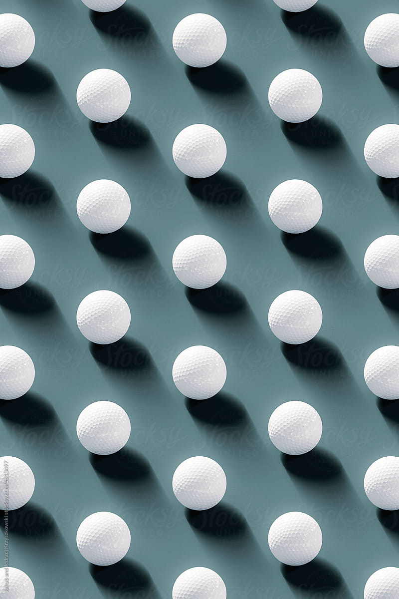 Golf Balls on a Bluish Surface Pattern