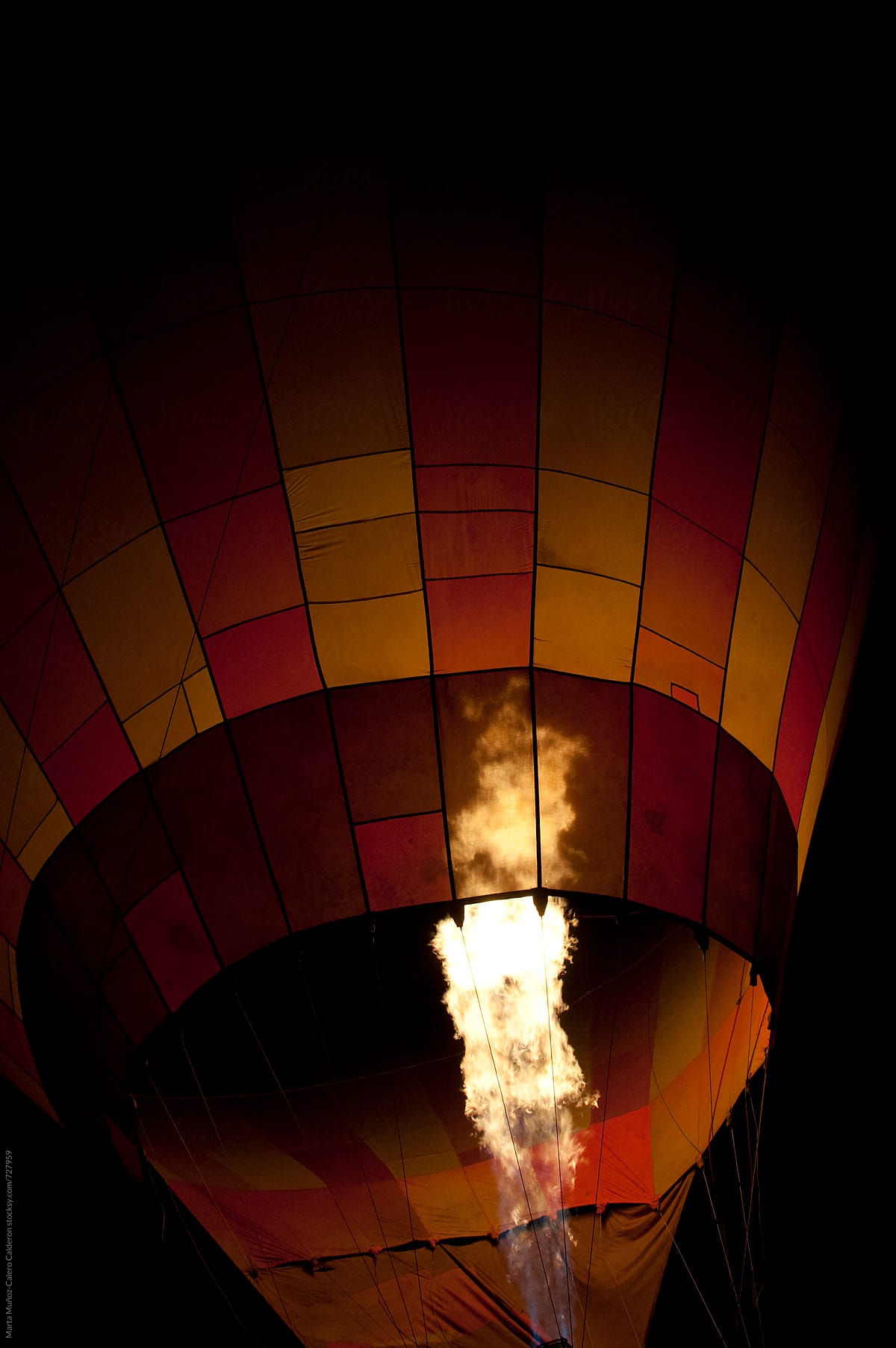Flames Burst Out in a Hot Air Balloon