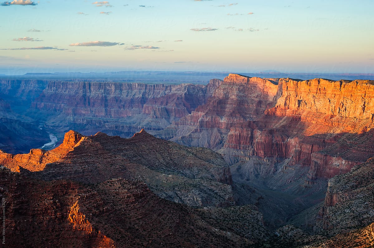 Grand Canyon National Park: Sunset panorama at South Rim