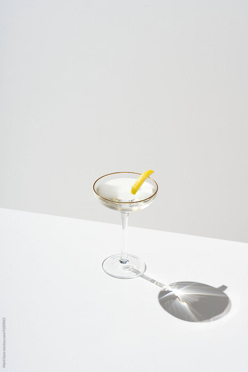 Glass of a vesper cocktail