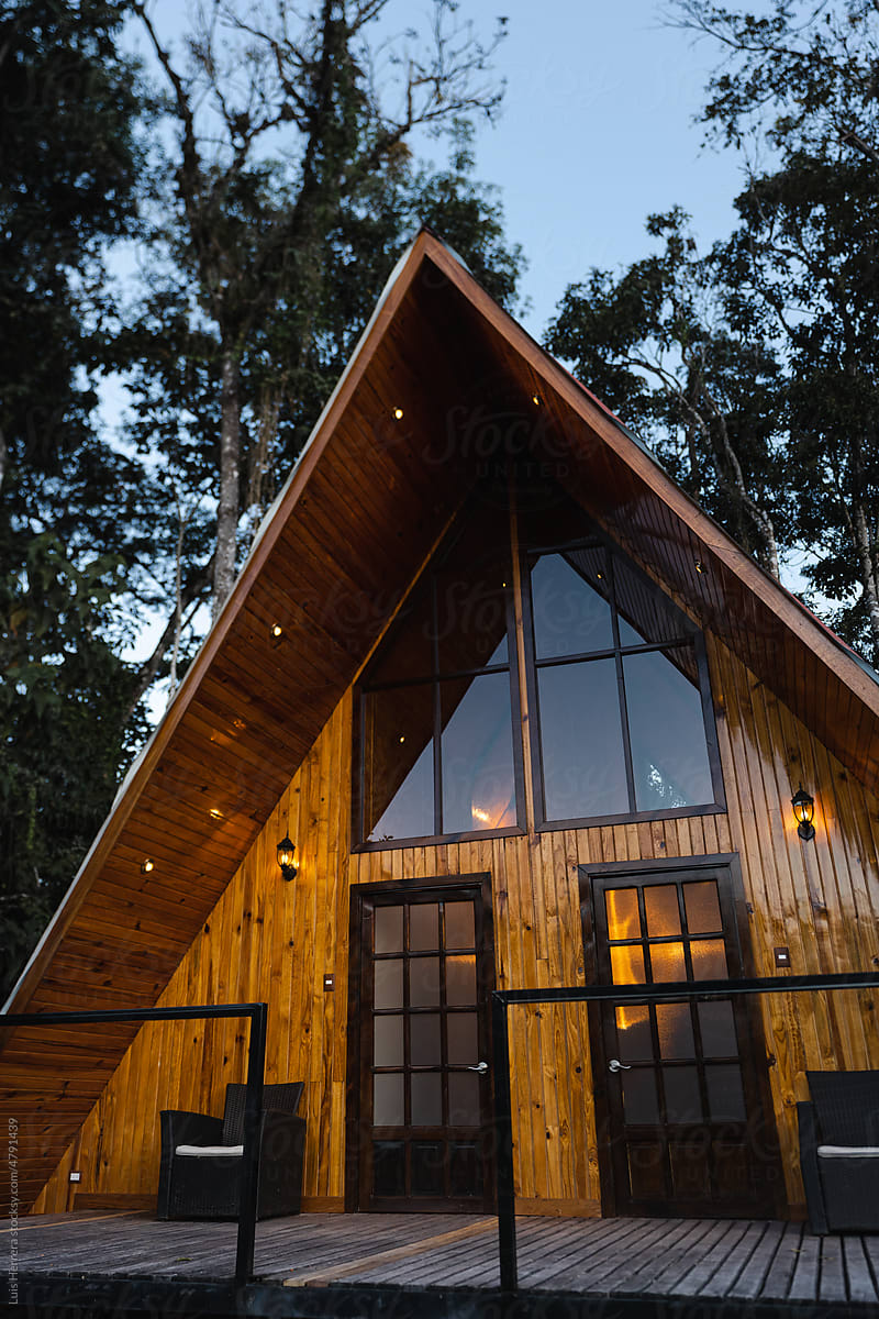 modern wood cabin