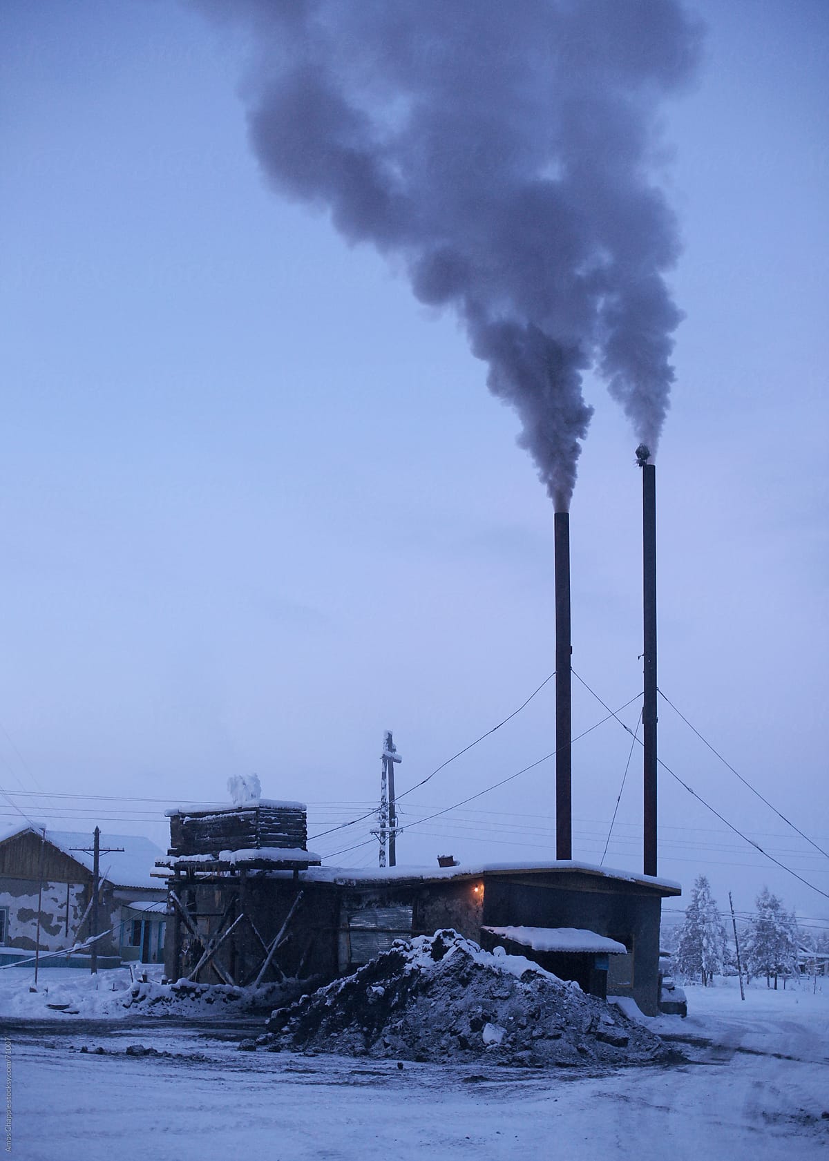 A coal-fired heating plant in Siberia