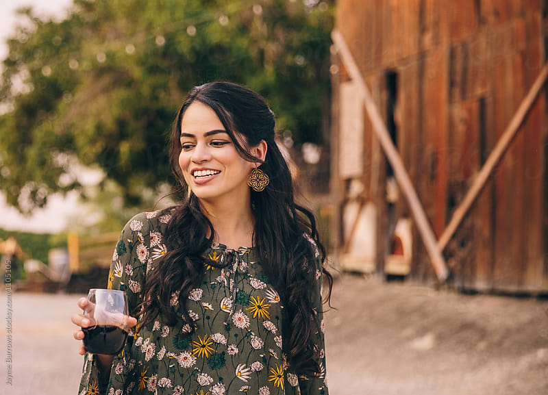 Pretty Latina Woman in Wine Country