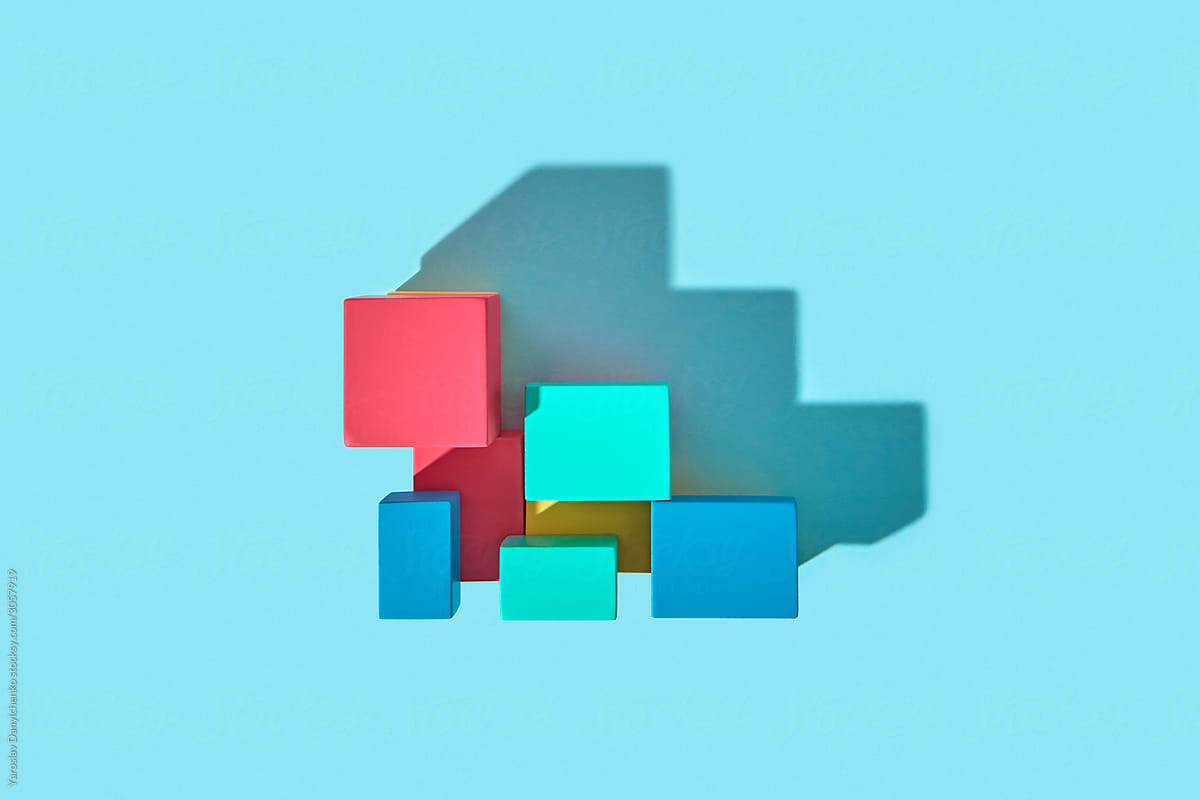 Constructor from colored blocks with shadows.