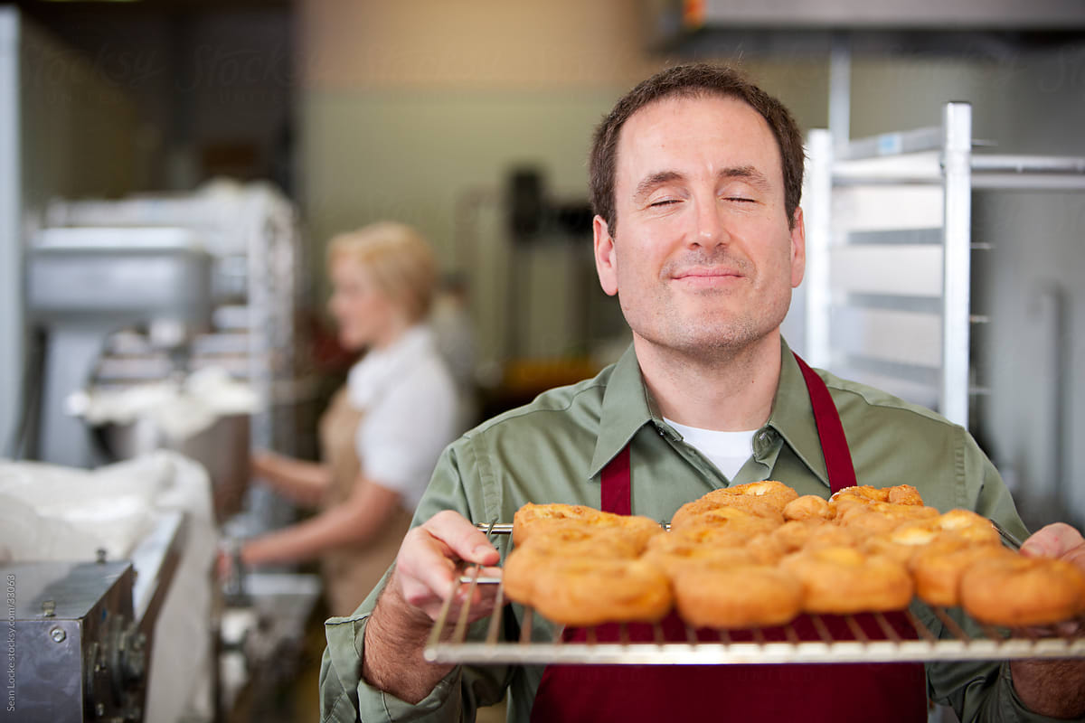 Bakery: Man Loves Smell of New Donuts