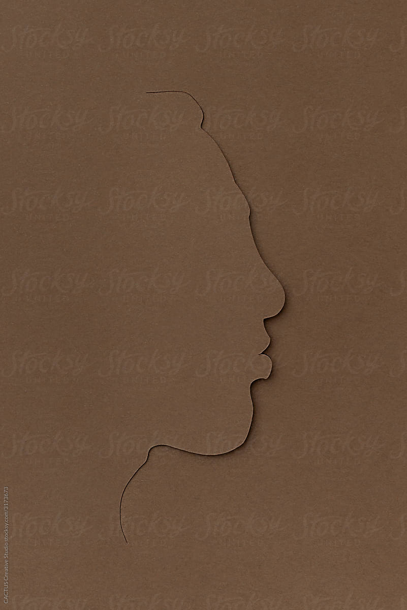 Woman side face illustration paper