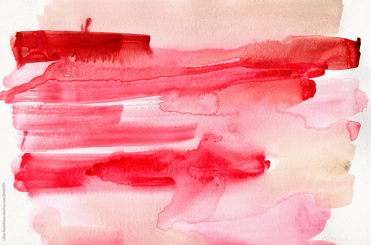 Pink And Red Colors Abstract Watercolor Wallpaper