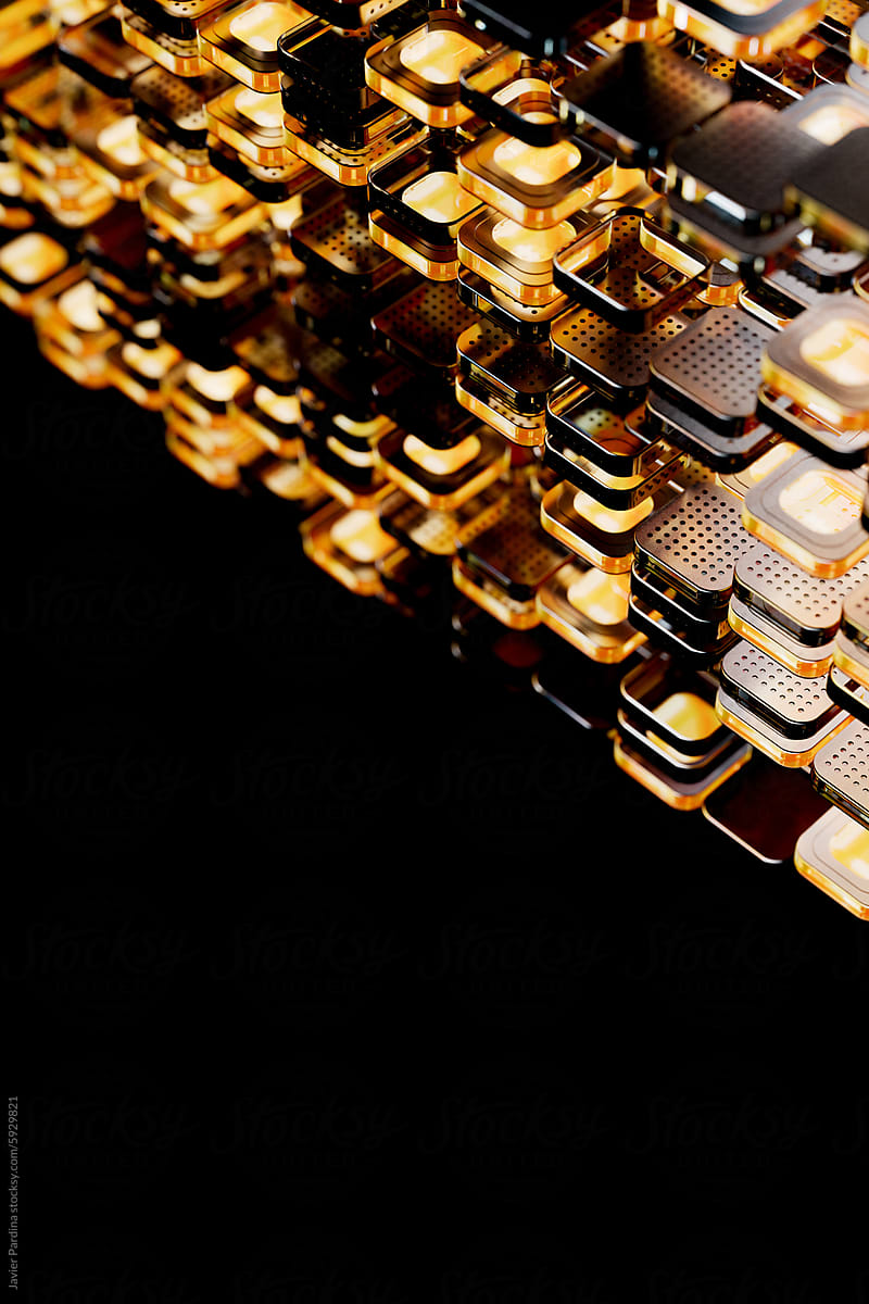 Abstract golden background with hardware technology