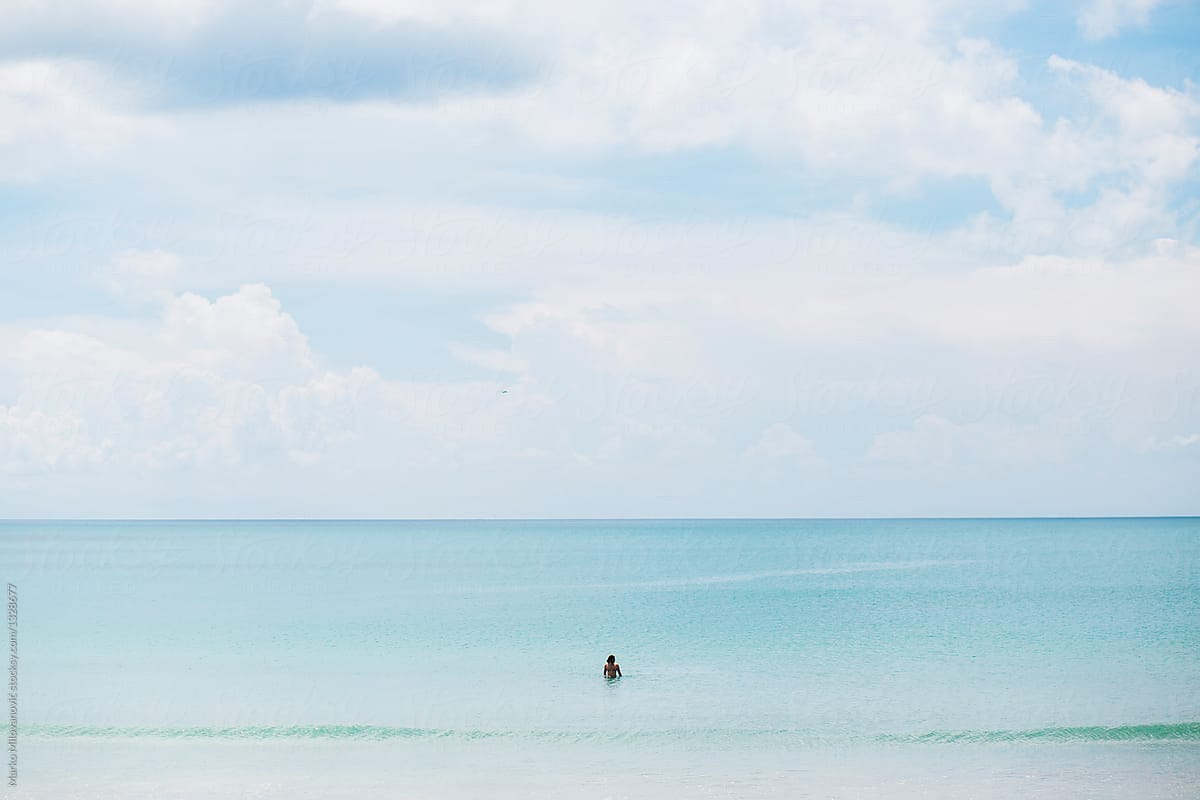 Man Far Away Alone In The Sea by Marko Human, Sea